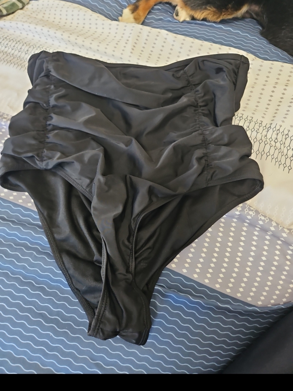High-Waist Black Swim Bottoms